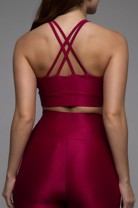 Top Tiras Diana Lumière cereja