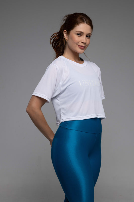 Camiseta cropped branca 