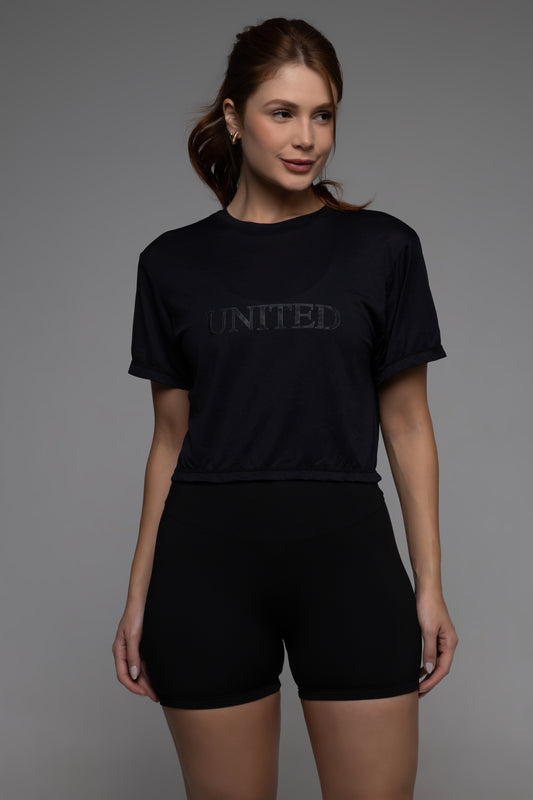 Camiseta cropped preta