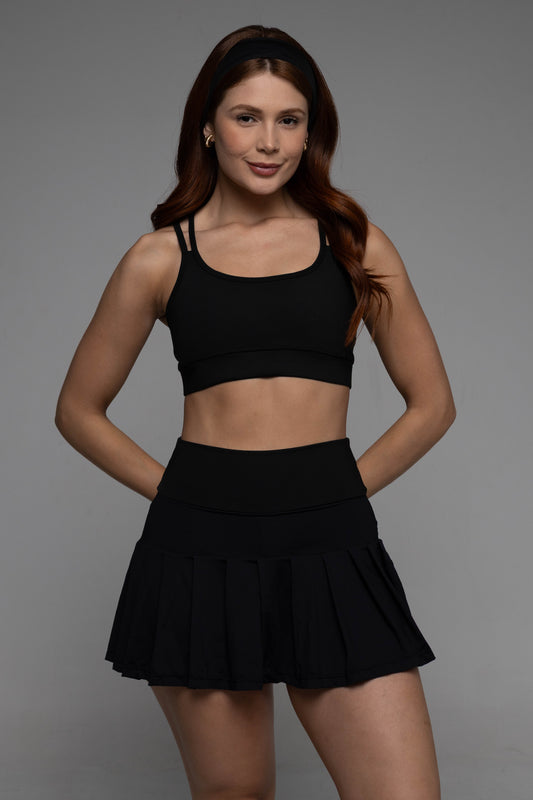 short saia  preto com Aloe Vera