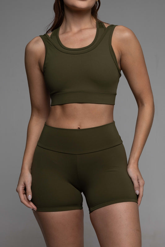 Shorts verde alta compressao