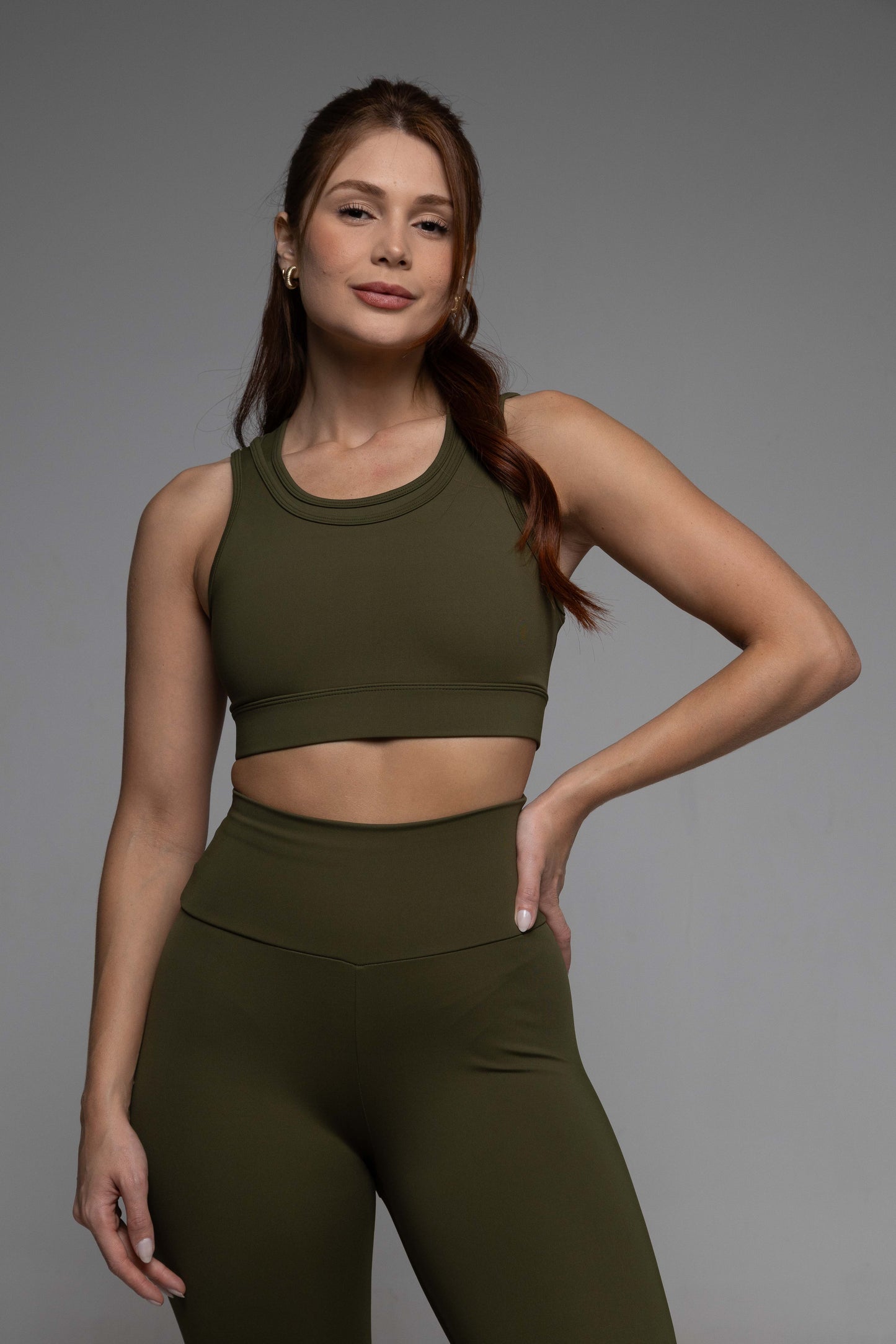 Top Jade duplo verde pantanal