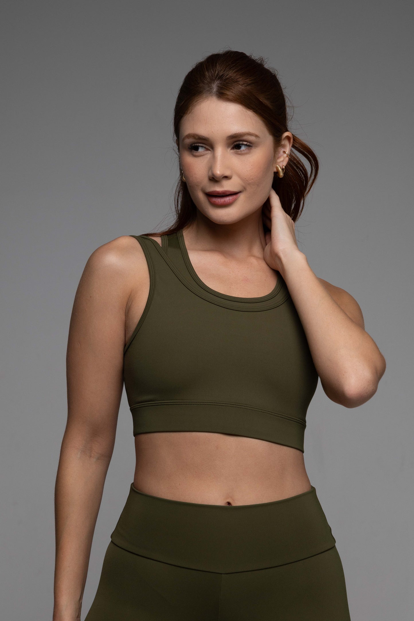 Top Jade duplo verde pantanal