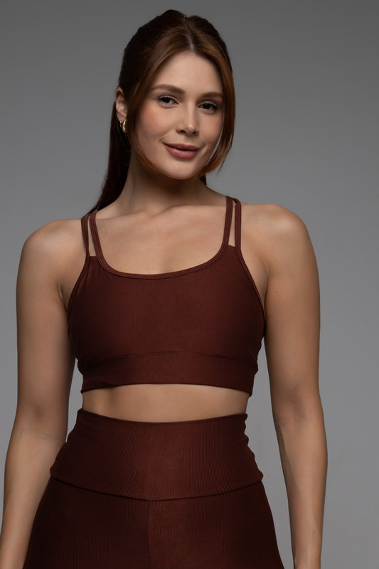 Top Tiras Diana Lumière mocha