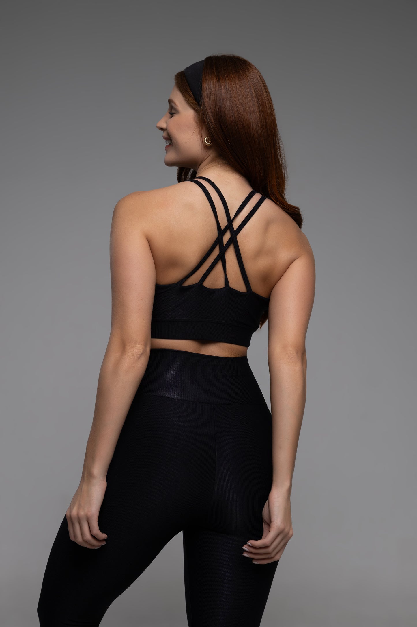 Top Tiras Diana Lumière preto